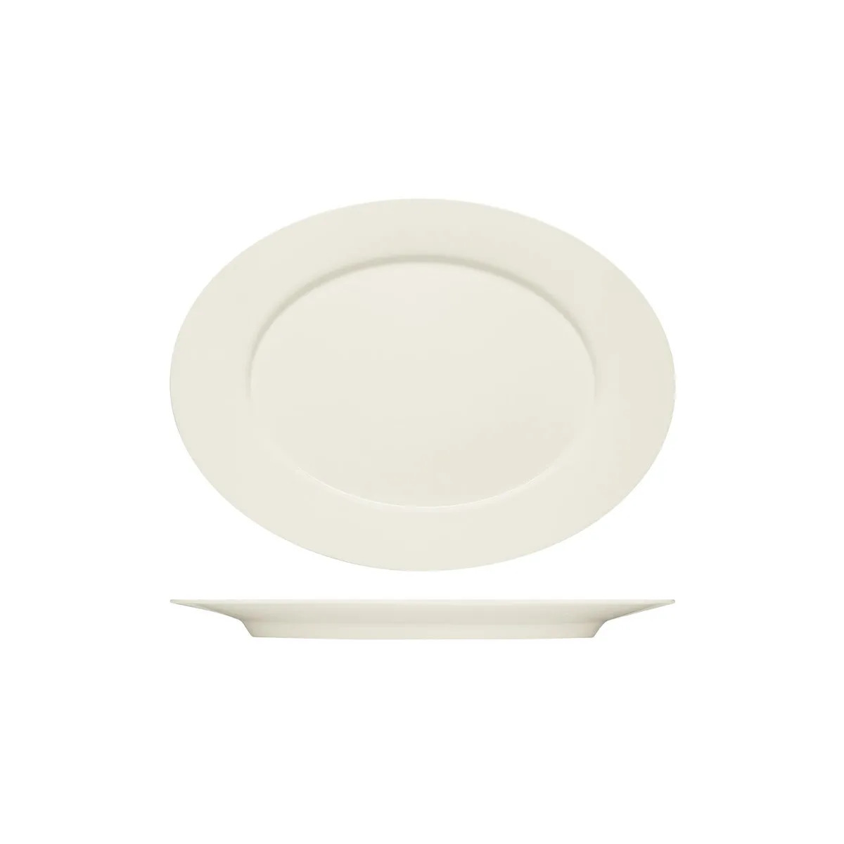 BAUSCHER PURITY OVAL PLATTER w/RIM 330x244mm (*BHS6692033*) = PACK OF 6 X EACHES