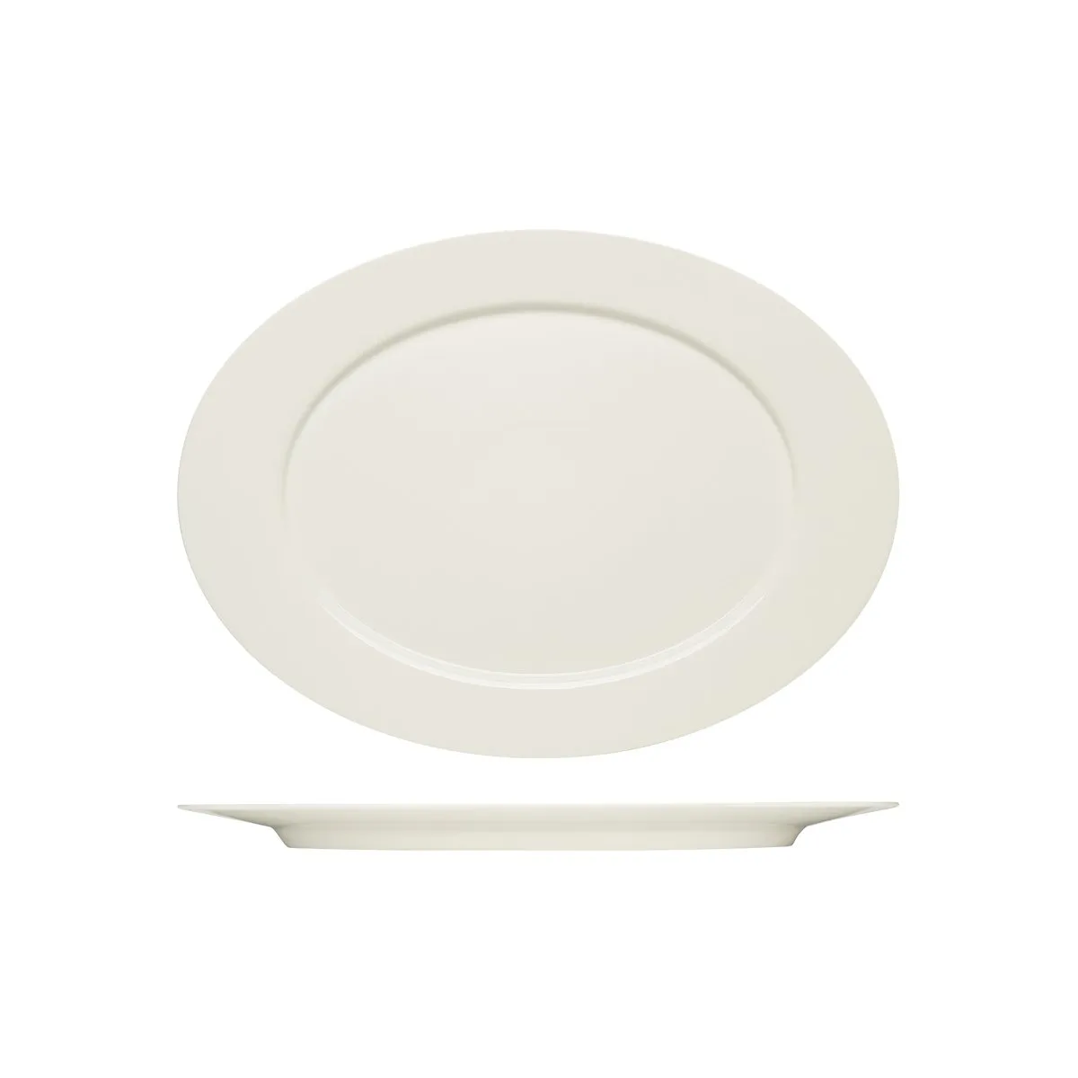BAUSCHER PURITY OVAL PLATTER w/RIM 380x278mm (*BHS6692038*) = PACK OF 6 X EACHES