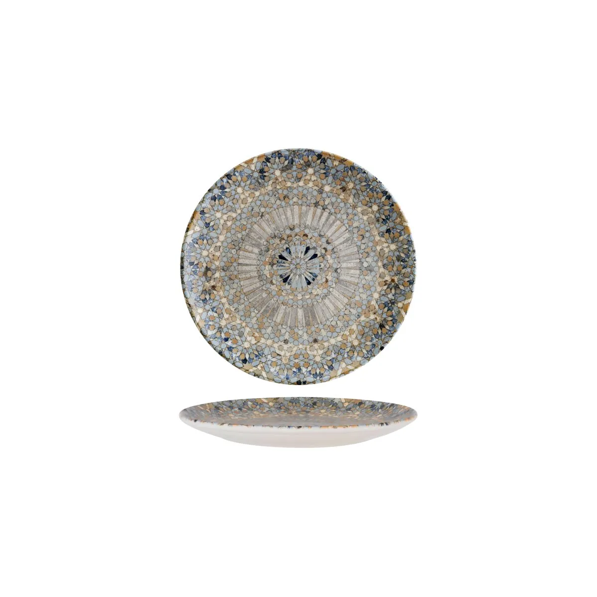 LUCA MOSAIC ROUND COUPE PLATE 210x20mm (S-MT-LUCMZGRM21DZ) (*130148*) = PACK OF 12 X EACHES