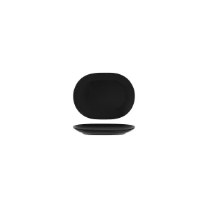 RIMMED OVAL PLATTER-157mm AURA MATT BLACK (994815) (*97441*) = PACK OF 6 X EACHES