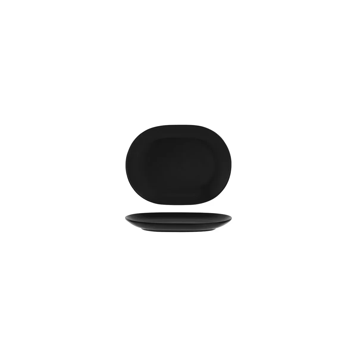 RIMMED OVAL PLATTER-157mm AURA MATT BLACK (994815) (*97441*) = PACK OF 6 X EACHES