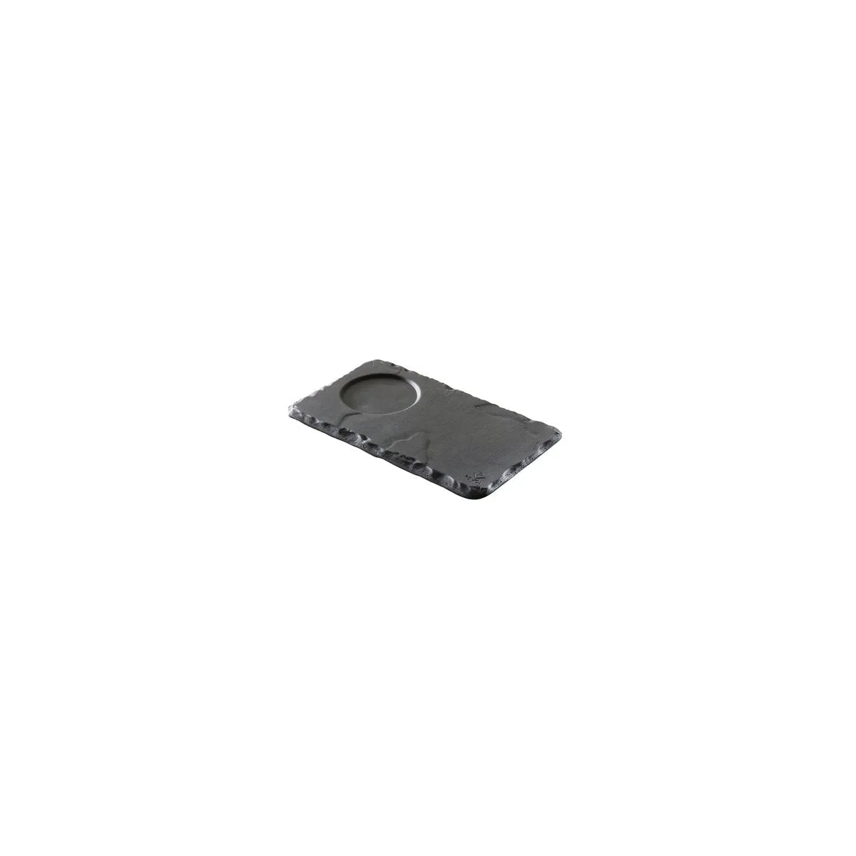 REVOL BASALT TRAY w/WELL 140x80mm SLATE (*93700*) = PACK OF 6 X EACHES