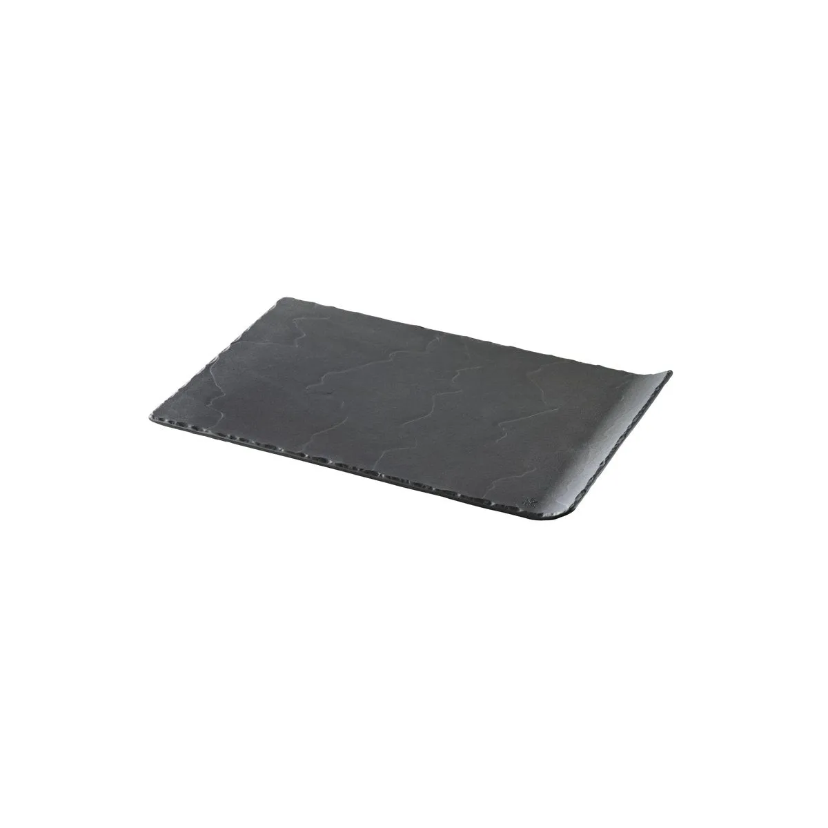 REVOL BASALT RECTANGULAR PLATE w/CURVED EDGE 332x200mm SLATE (*93752*) = PACK OF 3 X EACHES