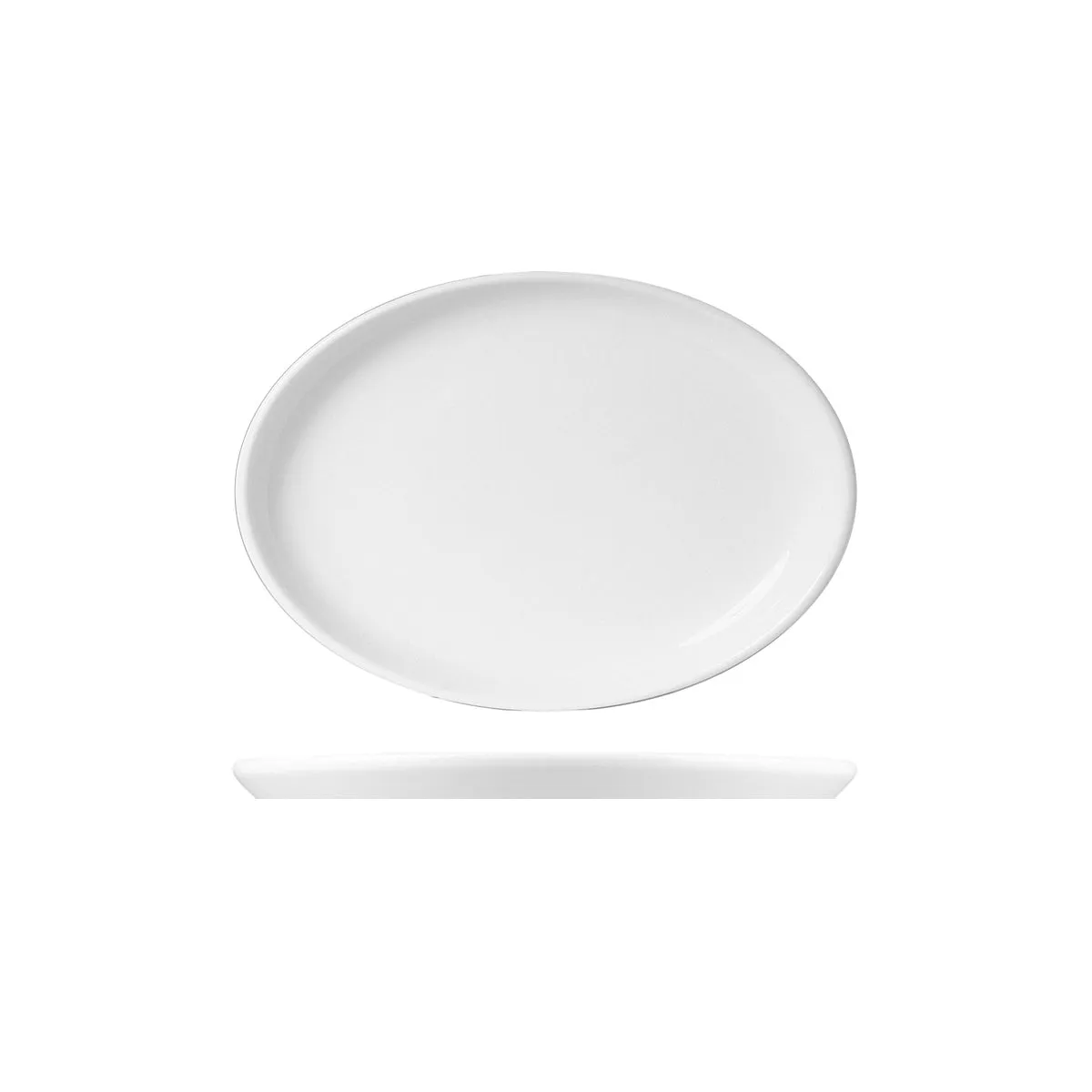 WHITE ALBUM OVAL PLATE FLARED 285x180x40mm (U3217) (*94841*) = PACK OF 12 X EACHES