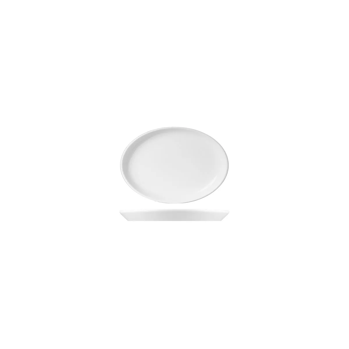 WHITE ALBUM OVAL PLATE STACKABLE 190x120x15mm (U3222) (*94845*) = PACK OF 36 X EACHES