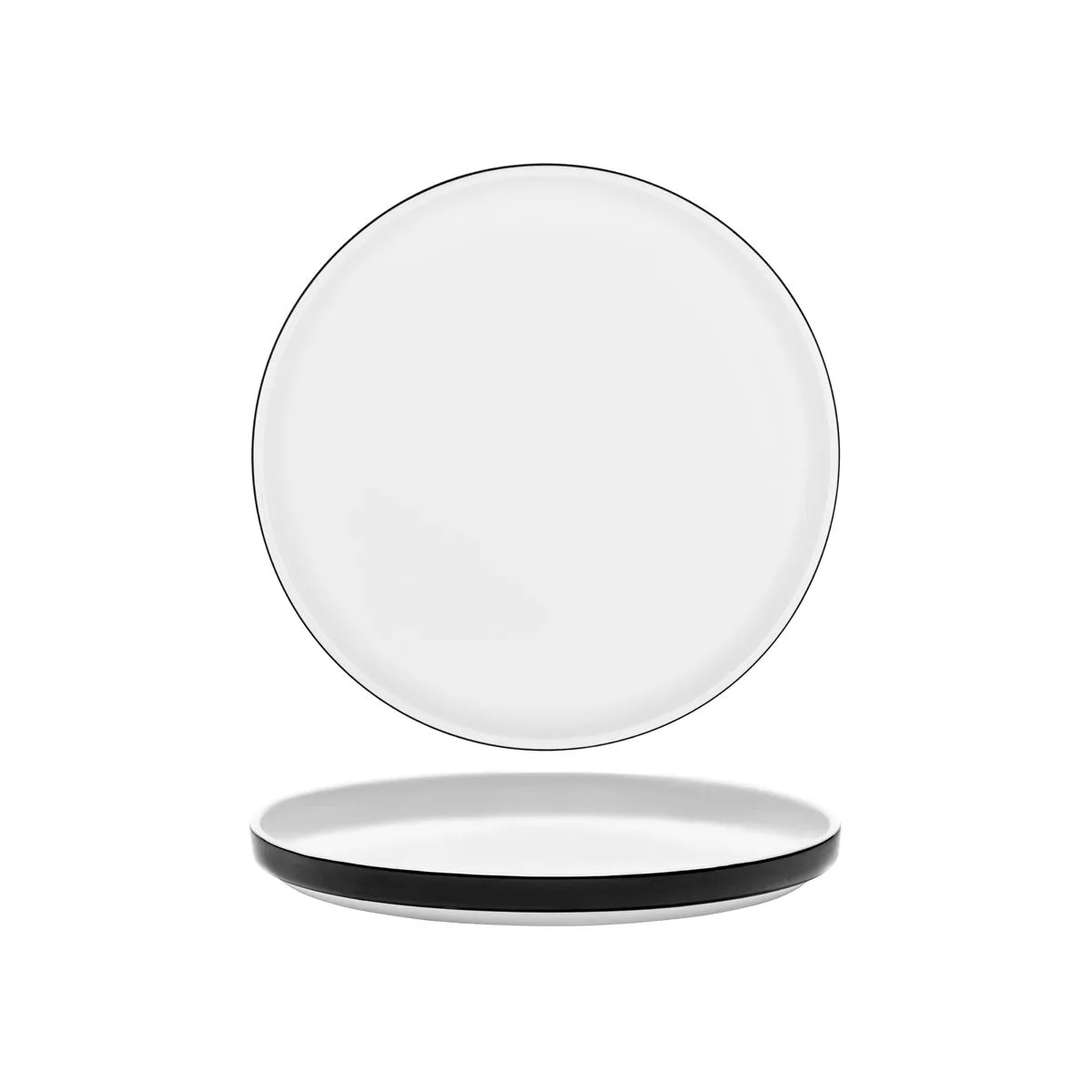 SERAX PASSE PARTOUT LOW ROUND PLATE 260x25mm BLACK GLAZED (*SERAXB6219104GZ*) = PACK OF 4 X EACHES