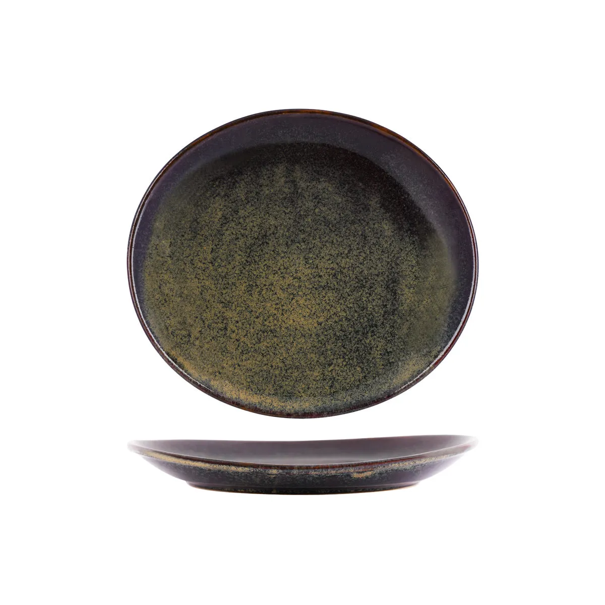 TABLEKRAFT ARTISTICA OVAL PLATE 250x220x33mm REATIVE BROWN (*98819*) = PACK OF 4 X EACHES