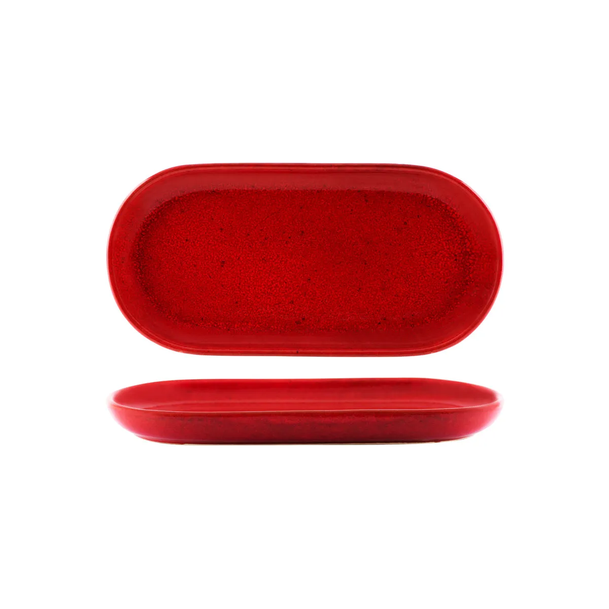 TABLEKRAFT ARTISTICA OVAL COUPE PLATE 300x140mm REACTIVE RED (*98230*) = PACK OF 4 X EACHES