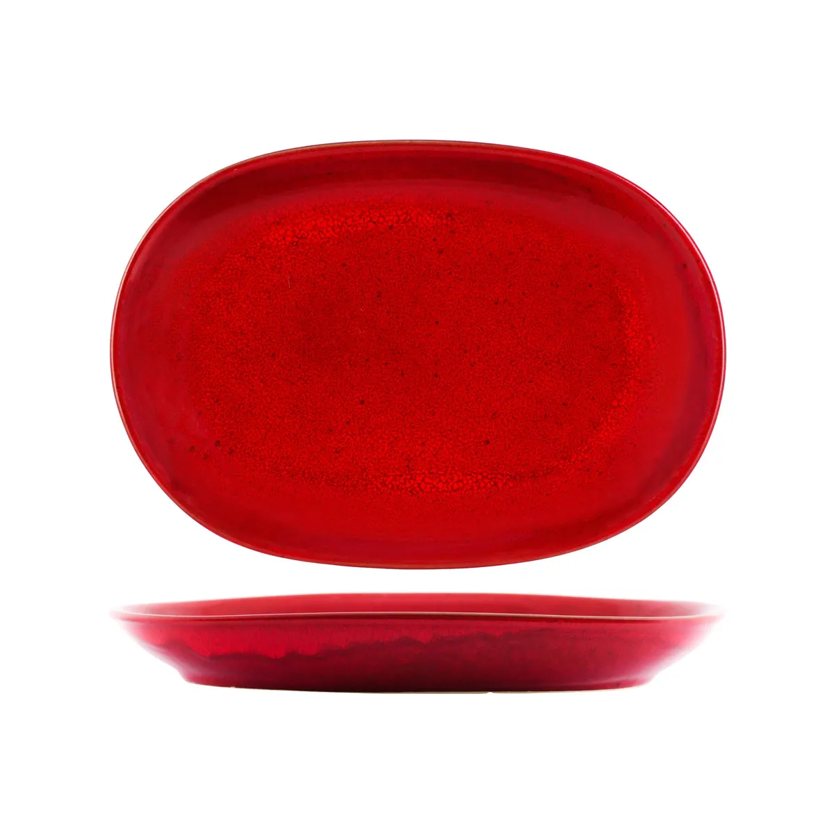 TABLEKRAFT ARTISTICA OVAL PLATTER 305x210mm REACTIVE RED (*98231*) =  1 X EACH