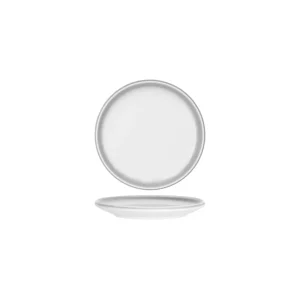 TABLEKRAFT BISTRO ROUND COUPE PLATE 200x18mm FROSTED STEEL (*903001*) = PACK OF 4 X EACHES