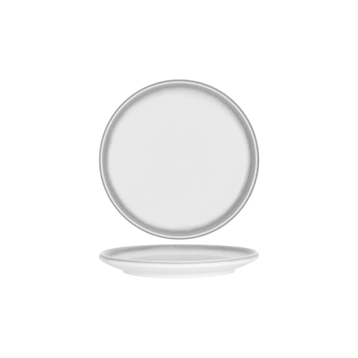 TABLEKRAFT BISTRO ROUND COUPE PLATE 245x22mm  FROSTED STEEL (*903002*) = PACK OF 4 X EACHES