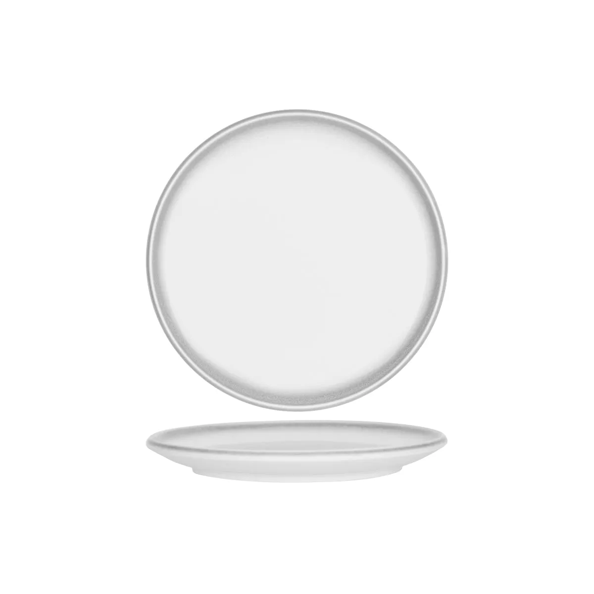 TABLEKRAFT BISTRO ROUND COUPE PLATE 280x23mm  FROSTED STEEL (*903003*) = PACK OF 4 X EACHES