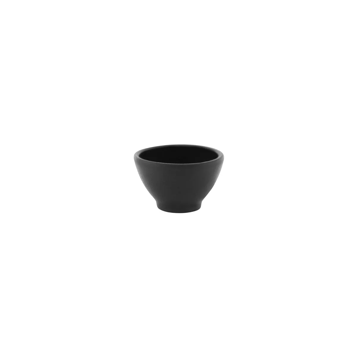 TABLEKRAFT TK BLACK ROUND SAUCE DISH FOOTED 76x47mm BLACK (*909591*) = PACK OF 12 X EACHES