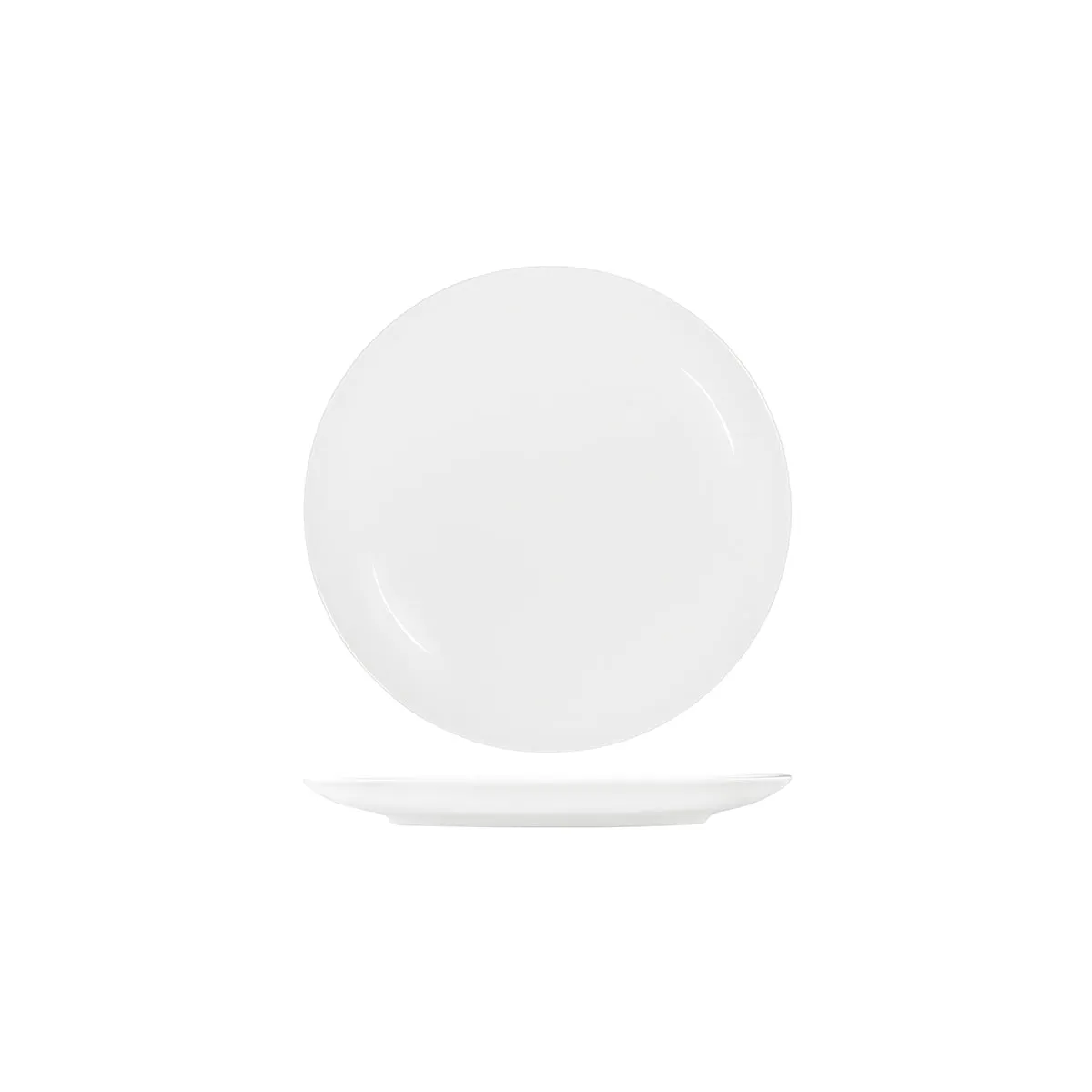 TABLEKRAFT CORE WHITE ROUND PLATE COUPE SHAPE-260mm (*91014*) = PACK OF 4 X EACHES