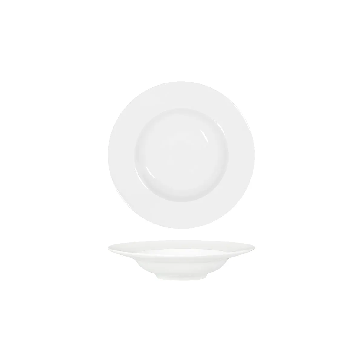 TABLEKRAFT CORE WHITE PASTA PLATE WIDE RIM 225x48mm (*91057*) = PACK OF 4 X EACHES