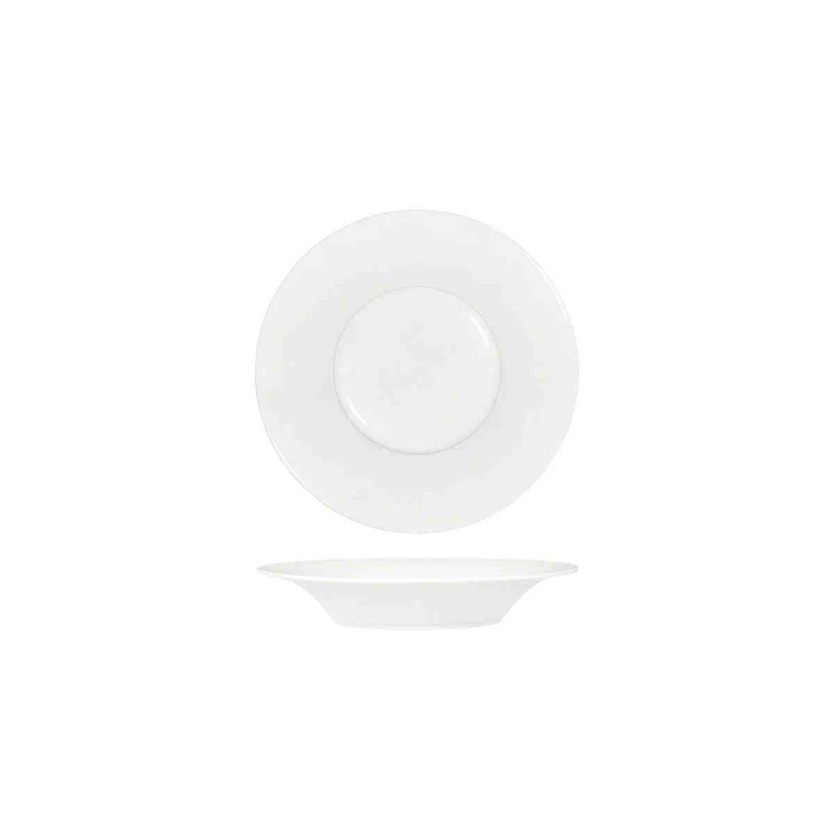 TABLEKRAFT CORE WHITE PASTA PLATE ANGLED FLARE RIM 210x37mm (*91054*) = PACK OF 6 X EACHES
