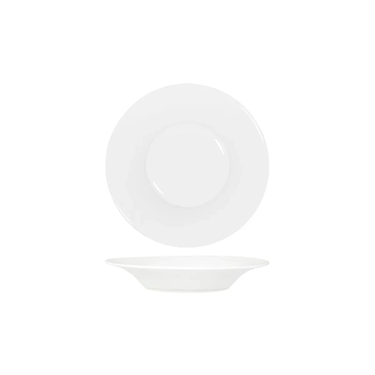 TABLEKRAFT CORE WHITE PASTA PLATE ANGLED FLARE RIM 260x43mm (*91055*) = PACK OF 3 X EACHES