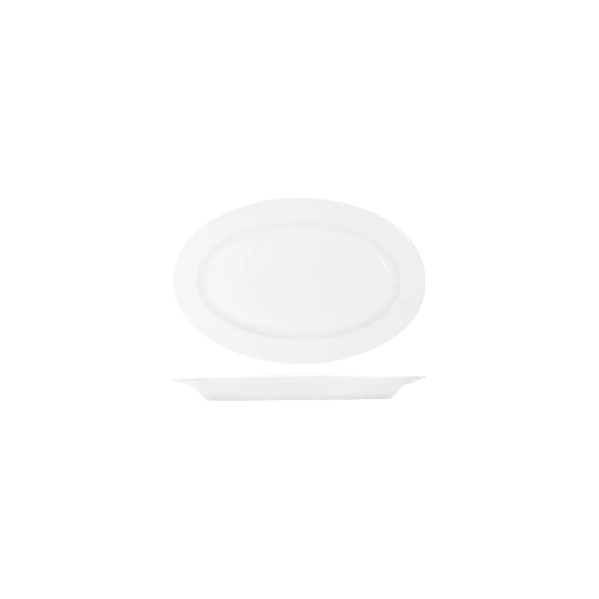TABLEKRAFT CORE WHITE PLATTER-OVAL RIM SHAPE -230x155x23mm (*91031*) = PACK OF 6 X EACHES