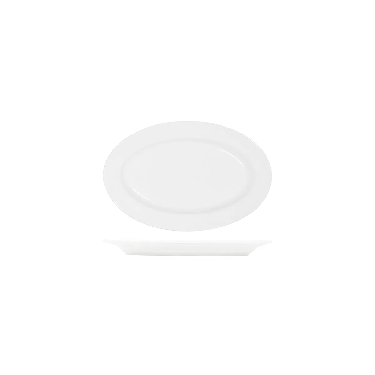 TABLEKRAFT CORE WHITE PLATTER-OVAL RIM SHAPE -260x170x24mm (*91032*) = PACK OF 6 X EACHES