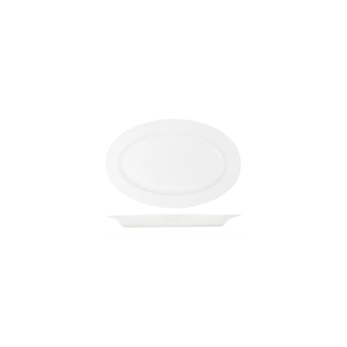 TABLEKRAFT CORE WHITE PLATTER-OVAL RIM SHAPE -200x140x20mm (*91030*) = PACK OF 6 X EACHES