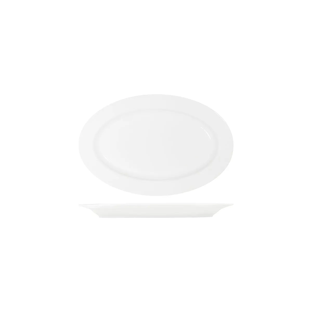 TABLEKRAFT CORE WHITE PLATTER-OVAL RIM SHAPE -300x200x28mm (*91033*) = PACK OF 6 X EACHES