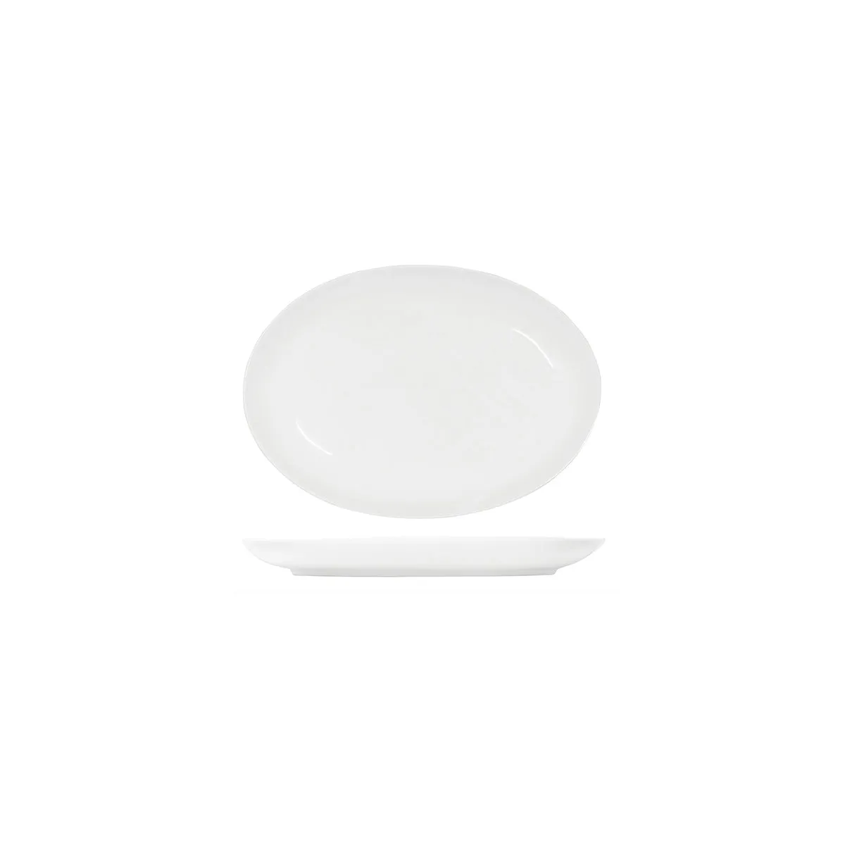 TABLEKRAFT CORE WHITE PLATTER-OVAL COUPE SHAPE -230x165x22mm (*91020*) = PACK OF 6 X EACHES