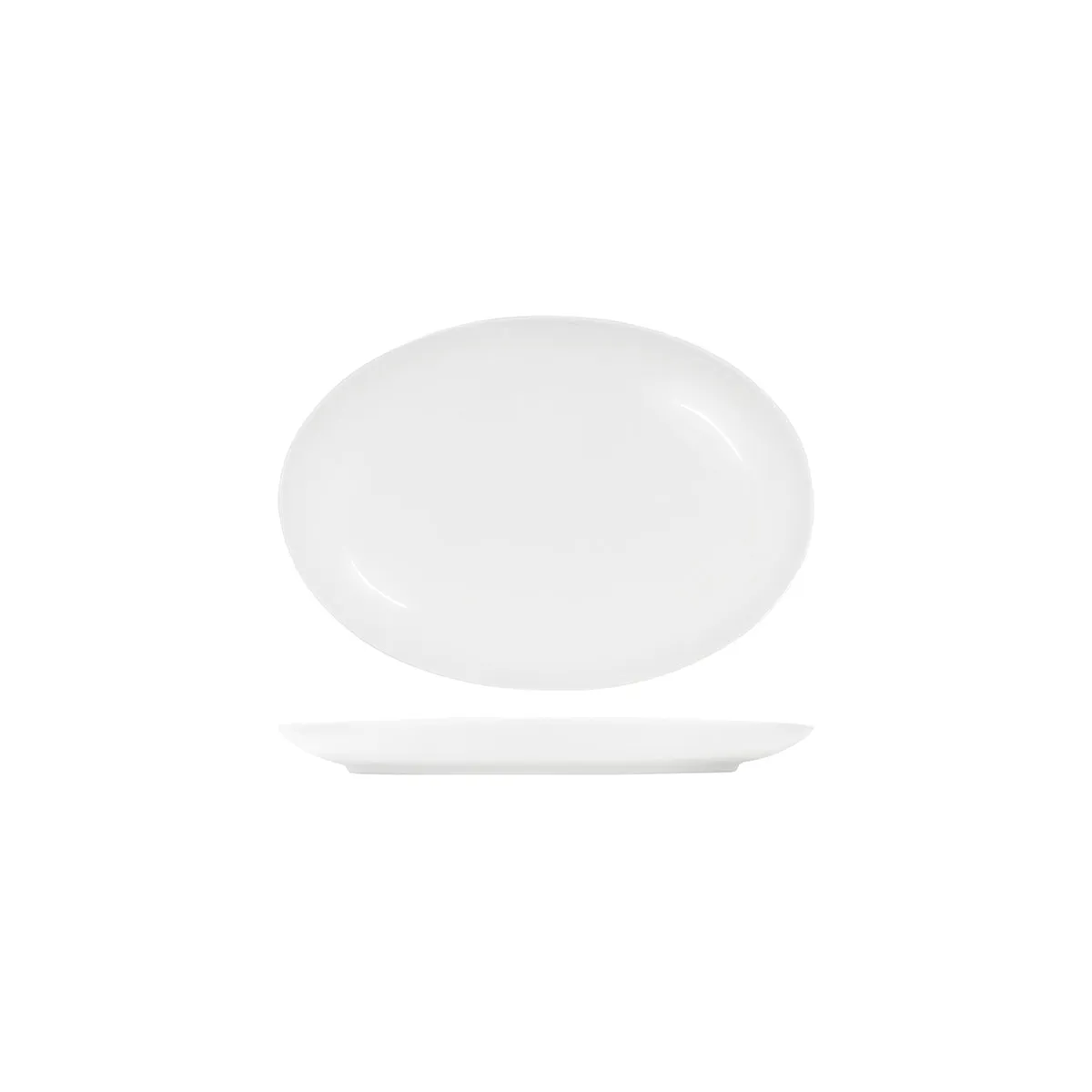 TABLEKRAFT CORE WHITE PLATTER-OVAL COUPE SHAPE -300x215x30mm (*91022*) = PACK OF 2 X EACHES