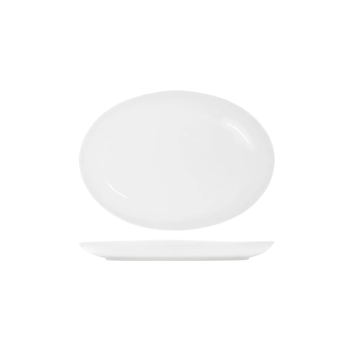 TABLEKRAFT CORE WHITE PLATTER-OVAL COUPE SHAPE -355x260x35mm (*91023*) = PACK OF 3 X EACHES