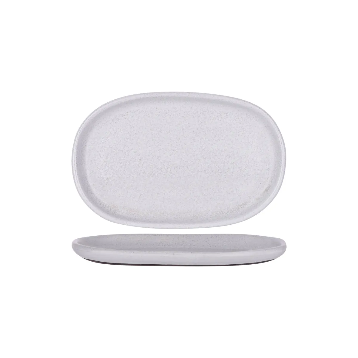 TABLEKRAFT NATURALS ASH GREY OVAL PLATE 310x200x28mm CLAY (*905210*) = PACK OF 3 X EACHES