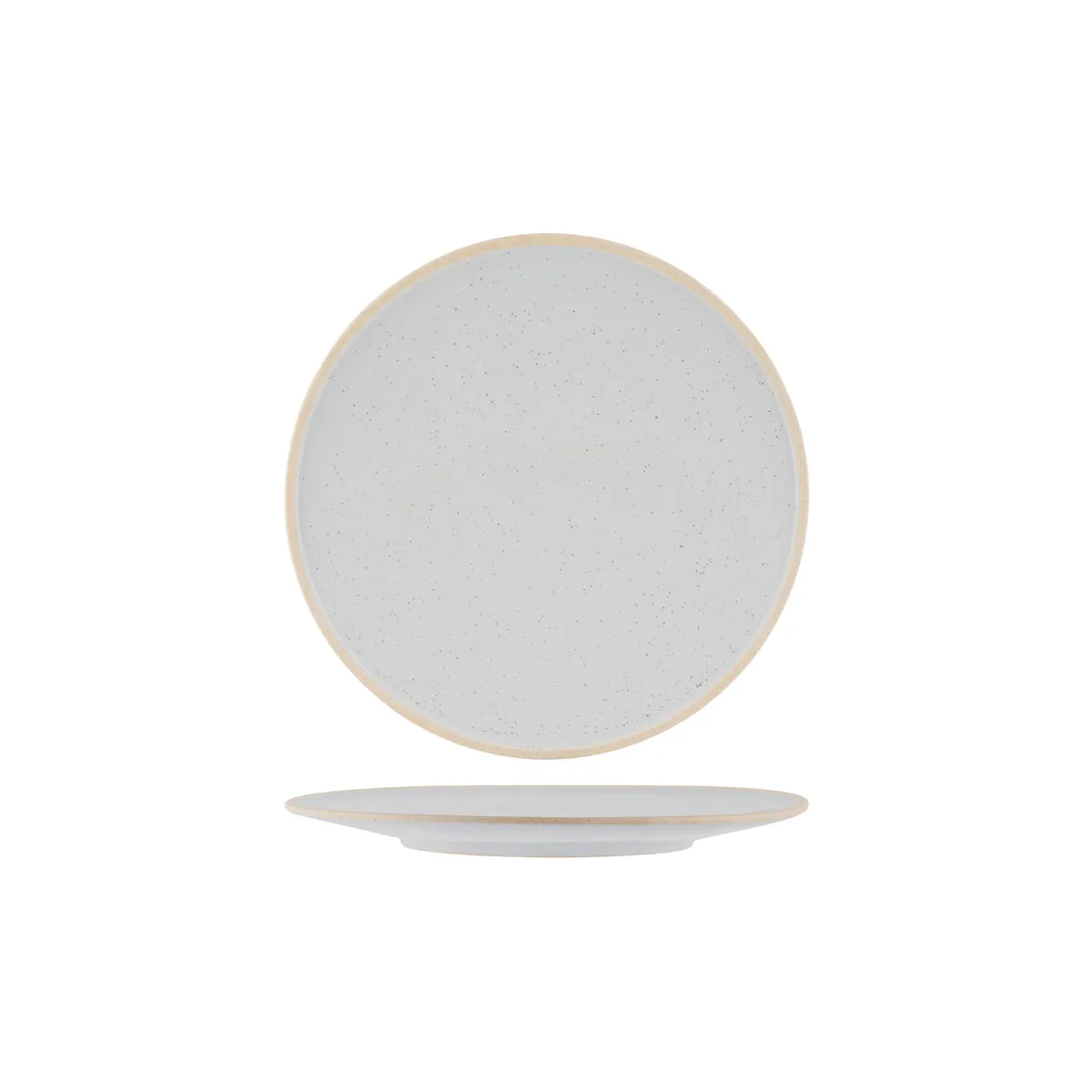 TABLEKRAFT SOHO ROUND PLATE 255x10mm REACTIVE LIMESTONE (*908610*) = PACK OF 4 X EACHES