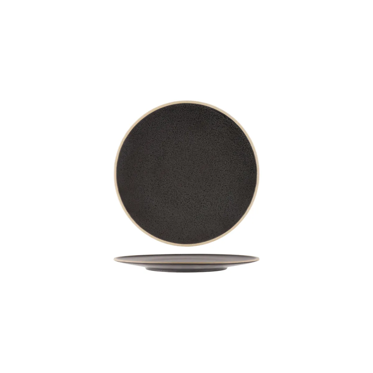 TABLEKRAFT SOHO ROUND PLATE 200x10mm SPECKLE BLACK (*908708*) = PACK OF 6 X EACHES