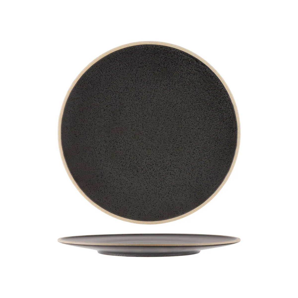 TABLEKRAFT SOHO ROUND PLATE 285x10mm SPECKLE BLACK (*908711*) = PACK OF 4 X EACHES