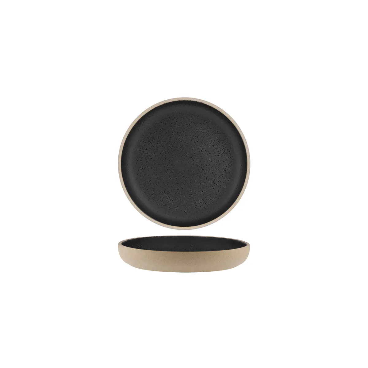 TABLEKRAFT SOHO RND DEEP COUPE PLATE 175x28mm SPECKLE BLACK (*908735*) = PACK OF 6 X EACHES