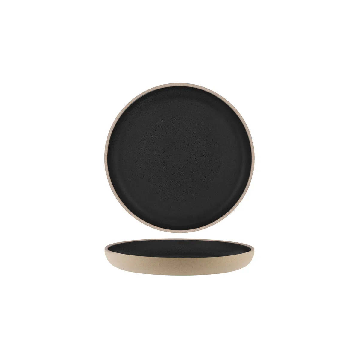 TABLEKRAFT SOHO RND DEEP COUPE PLATE 255x32mm SPECKLE BLACK (*908733*) = PACK OF 6 X EACHES