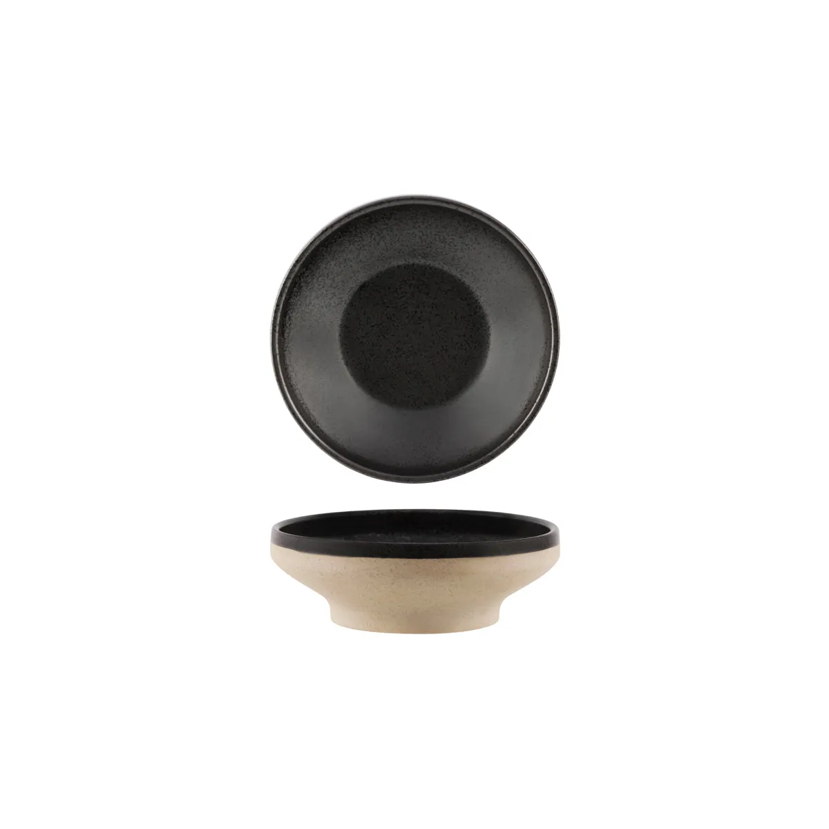 TABLEKRAFT SOHO ROUND BOWL FOOTED 153x50m SPECKLE BLACK (*908718*) = PACK OF 6 X EACHES