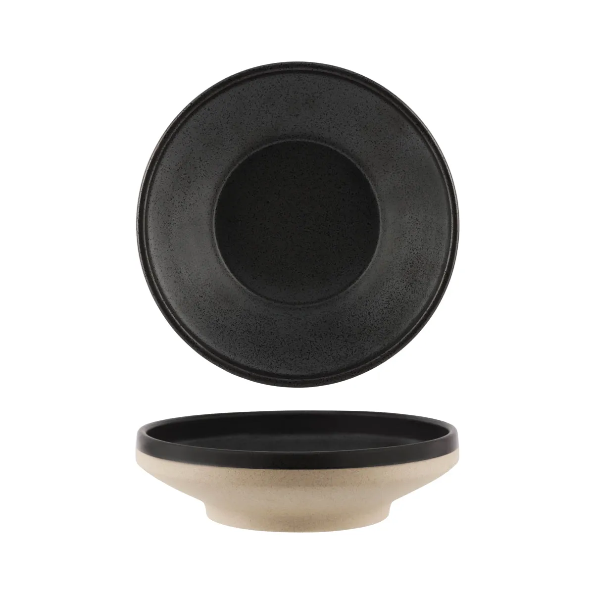 TABLEKRAFT SOHO ROUND BOWL FOOTED 230x68m SPECKLE BLACK (*908720*) = PACK OF 6 X EACHES