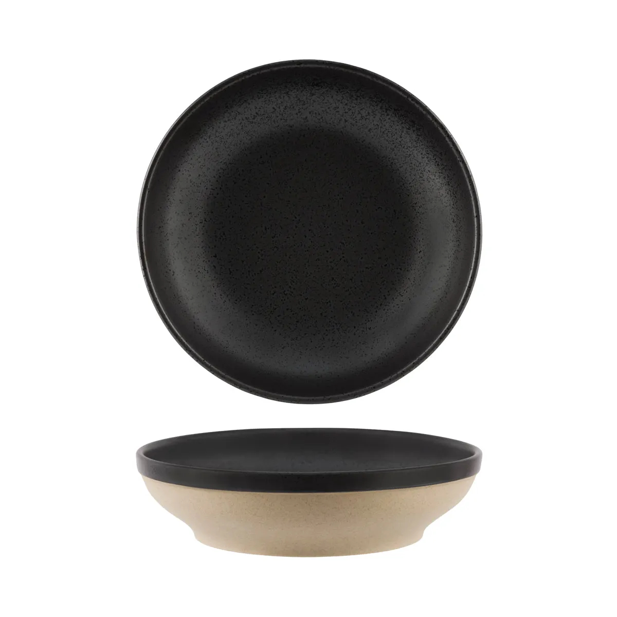 TABLEKRAFT SOHO ROUND BOWL FLARED 230x55m SPECKLE BLACK (*908715*) = PACK OF 4 X EACHES