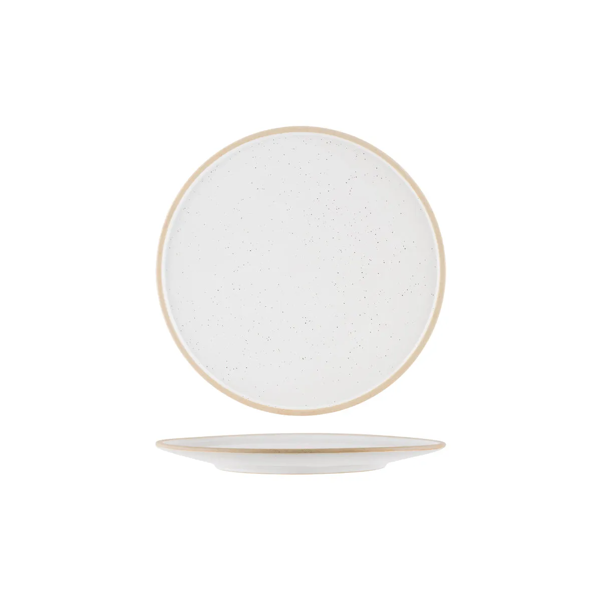 TABLEKRAFT SOHO ROUND PLATE 255x10mm WHITE PEBBLE (*908510*) = PACK OF 4 X EACHES