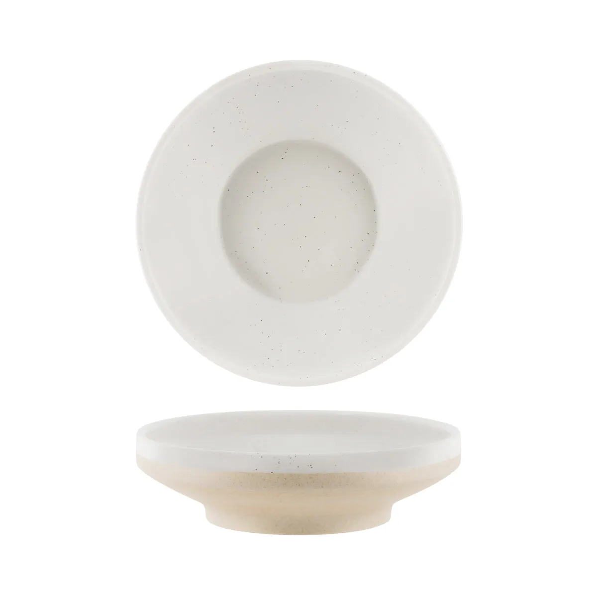 TABLEKRAFT SOHO ROUND BOWL FOOTED 230x68mm WHITE PEBBLE (*908520*) = PACK OF 4 X EACHES