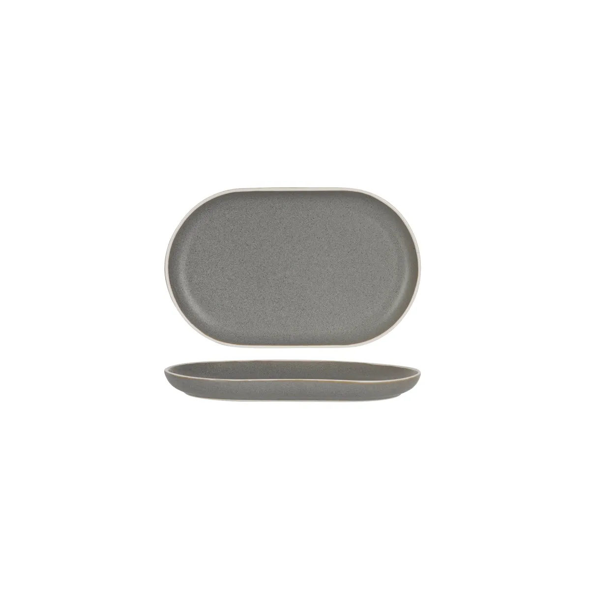 TABLEKRAFT URBAN OVAL PLATE 250x160mm GREY (*908020*) = PACK OF 6 X EACHES