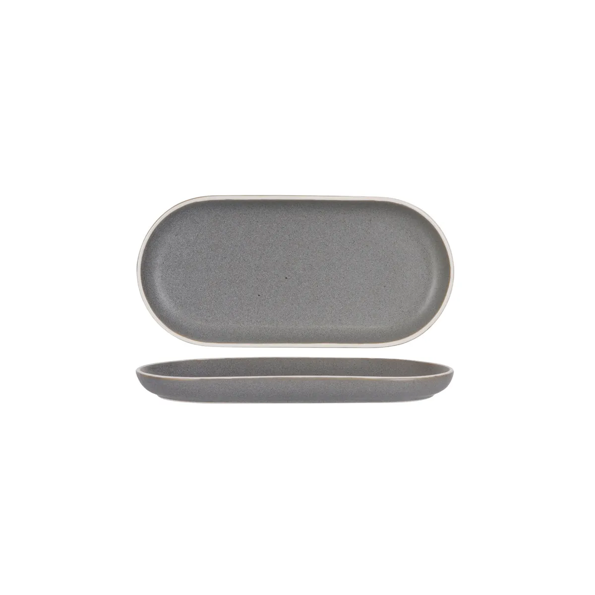TABLEKRAFT URBAN OVAL PLATE 295x140mm GREY (*908022*) = PACK OF 4 X EACHES