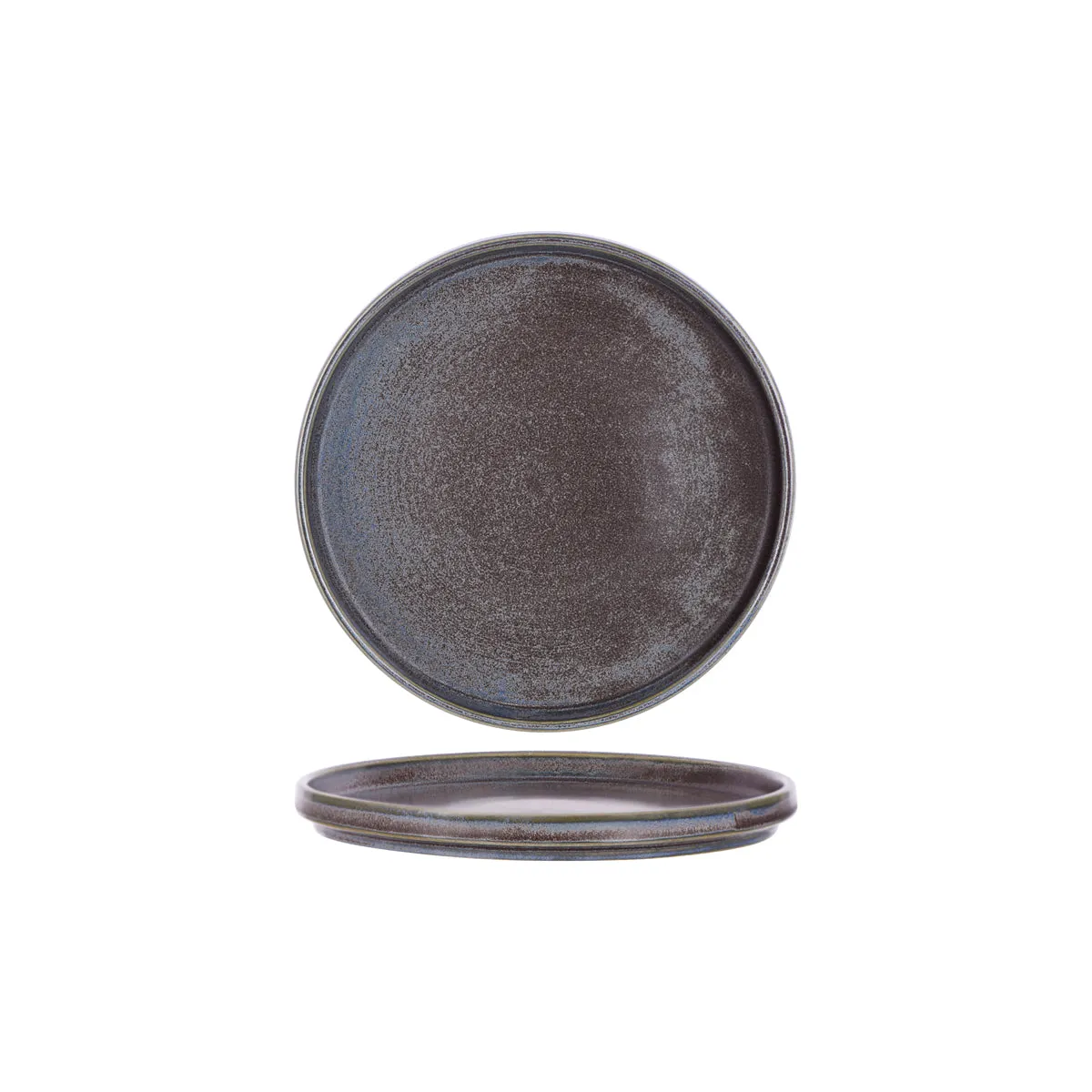 TABLEKRAFT URBAN ROUND RIM PLATE 210x22mm GREYSTONE BLUE (*907812*) = PACK OF 6 X EACHES