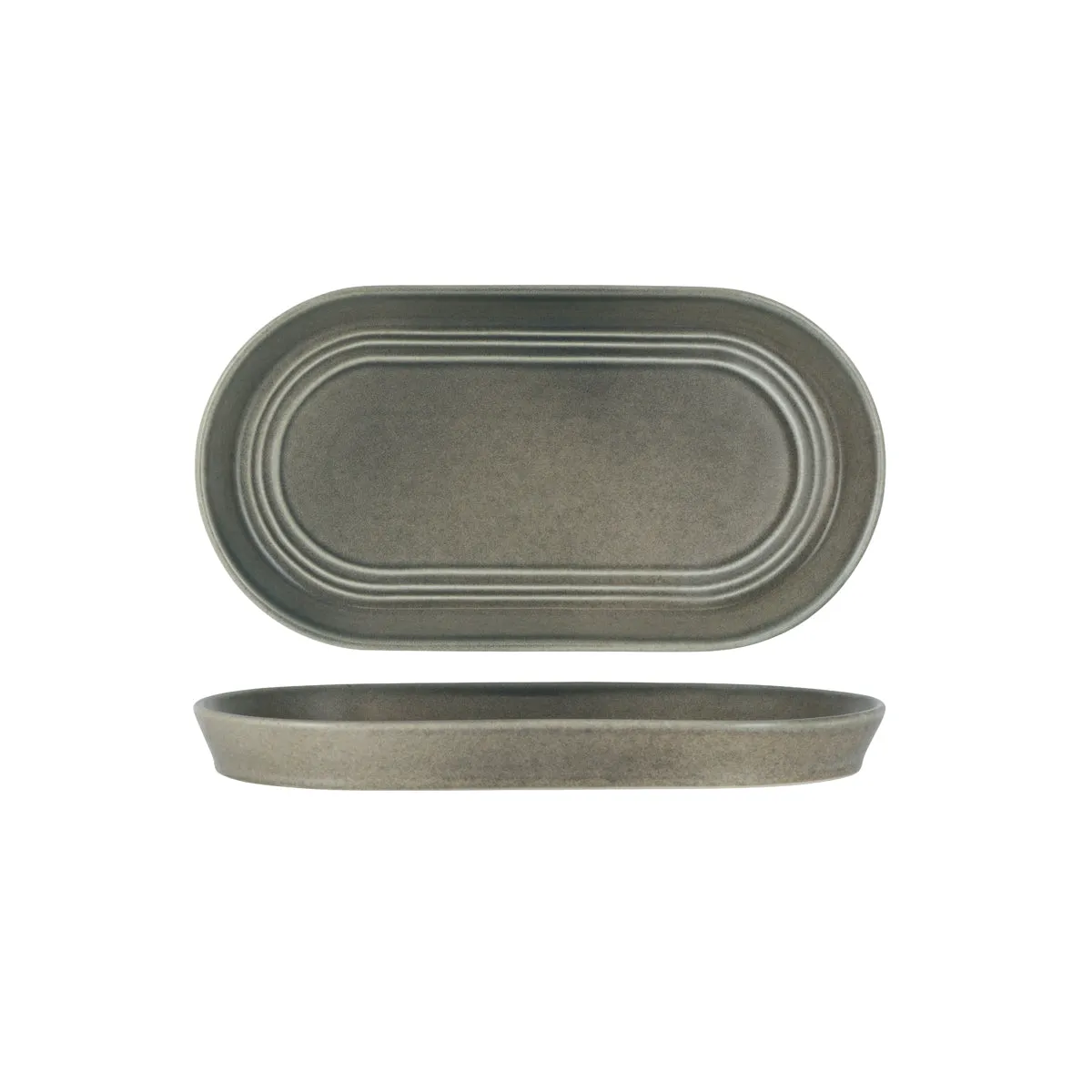 TABLEKRAFT URBAN LOFT OVAL PLATTER 305x165x30mm FROST GREY (*906323*) = PACK OF 3 X EACHES