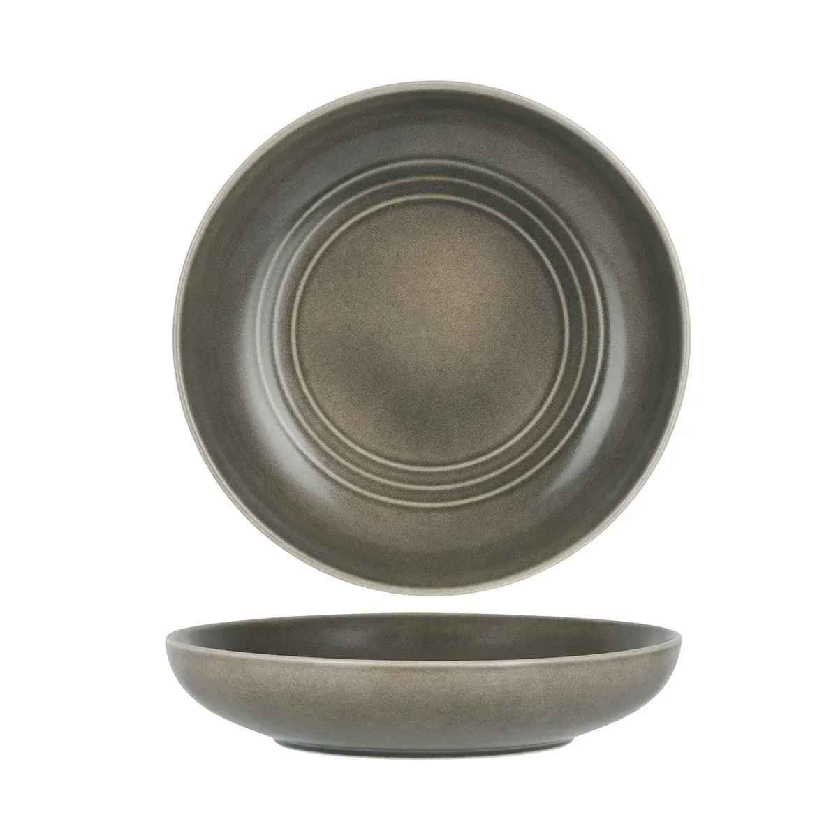 TABLEKRAFT URBAN LOFT ROUND SERVE BOWL 270x55mm FROST GREY (*906355*) = PACK OF 2 X EACHES