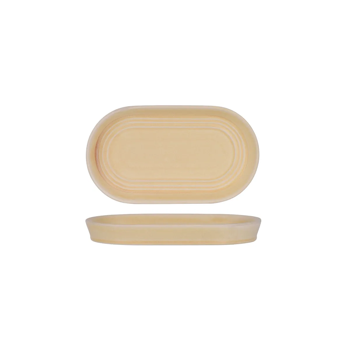 TABLEKRAFT URBAN LOFT OVAL PLATTER 240x137x27mm SANDSTONE (*906022*) = PACK OF 4 X EACHES