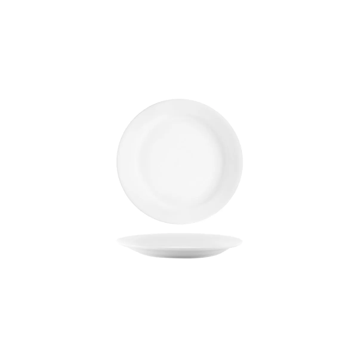 VITROCERAM ROUND PLATE-160mm Narrow Rim WHITE (*902606*) = PACK OF 48 X EACHES