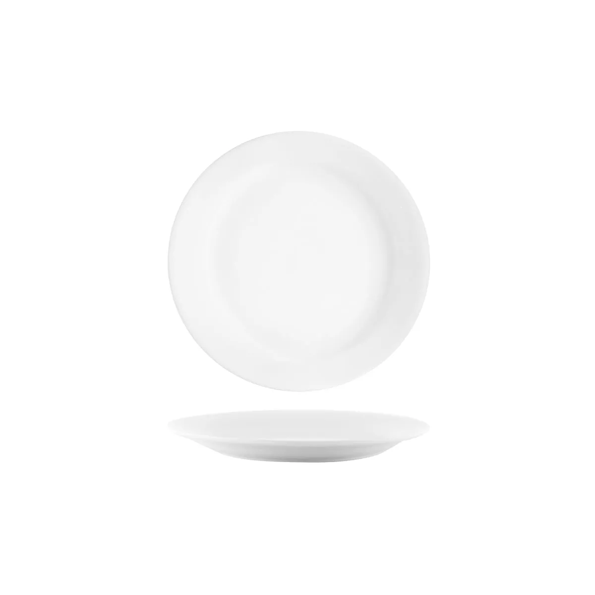 VITROCERAM ROUND PLATE-180mm Narrow Rim WHITE (*902607*) = PACK OF 48 X EACHES