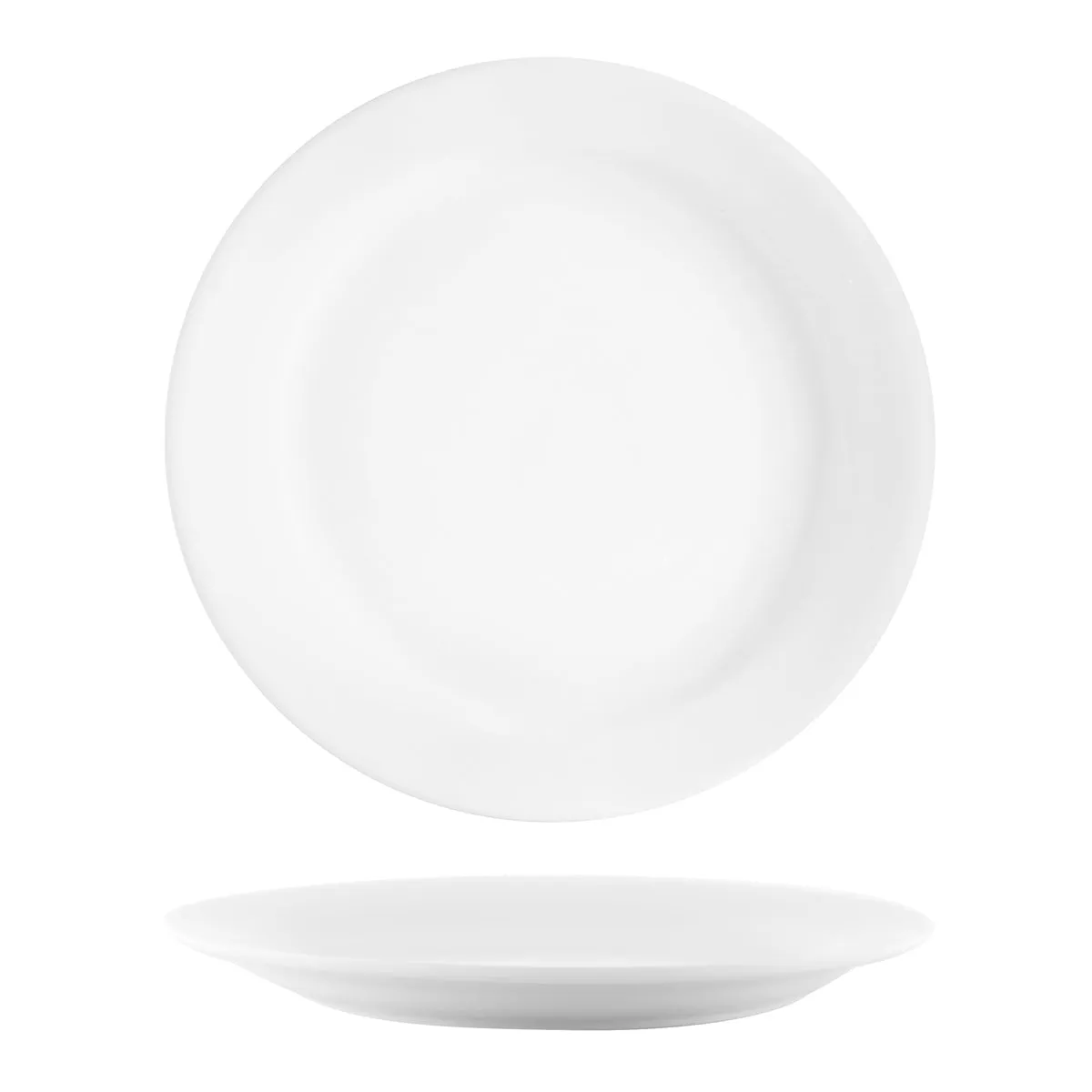 VITROCERAM ROUND PLATE-250mm Narrow Rim WHITE (*902610*) = PACK OF 12 X EACHES
