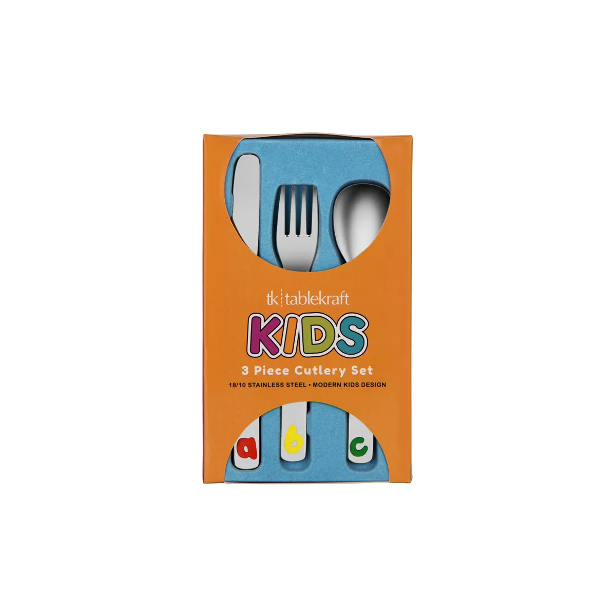 TABLEKRAFT KIDS CUTLERY SET 3pc ABC DESIGN 18/10 (*T690-4*) = 1 X SET