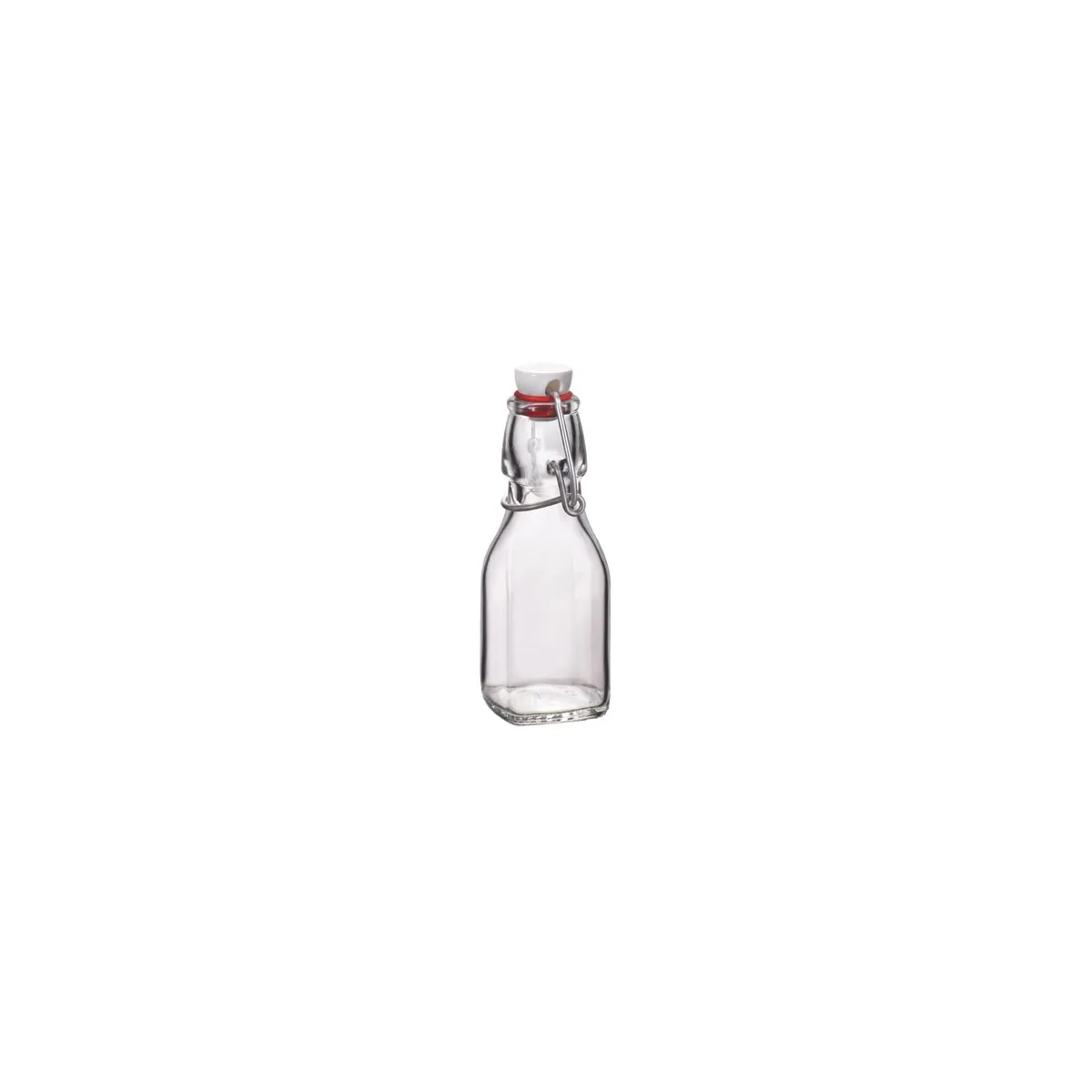 BORMIOLI ROCCO SWING BOTTLE w/WHITE TOP 0.125lt CLR (3.14733 (*330-101*) = PACK OF 20 X EACHES